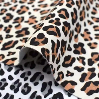 Gedrukte luipaardontwerp PU Leer Vinyl Fabric voor schoenen schoenenzakken
